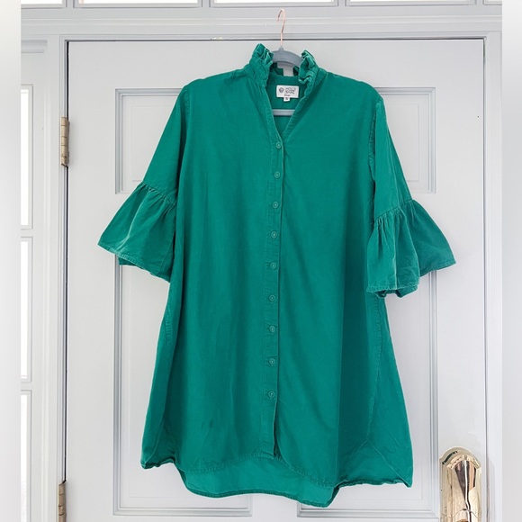 Holly Shae Emerald / Teal Corduroy Swing Dress - Picture 10 of 15